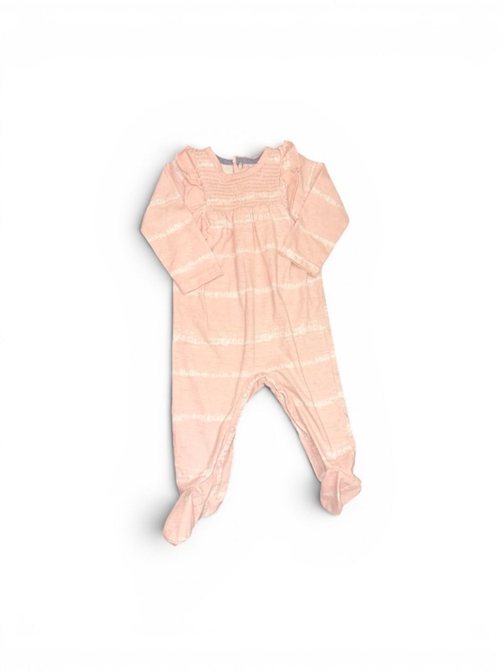7 For All Mankind Baby Girls Pink Footed Sleeper One Piece 3-6 Months Smocked